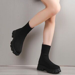 Black Women's Sock Boots